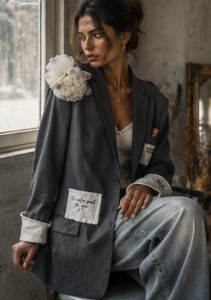 Marynarka z Recyklingu Endless Curiosity | Artystyczna Marynarka Oversize | Pretty Decay Studio | XS–M