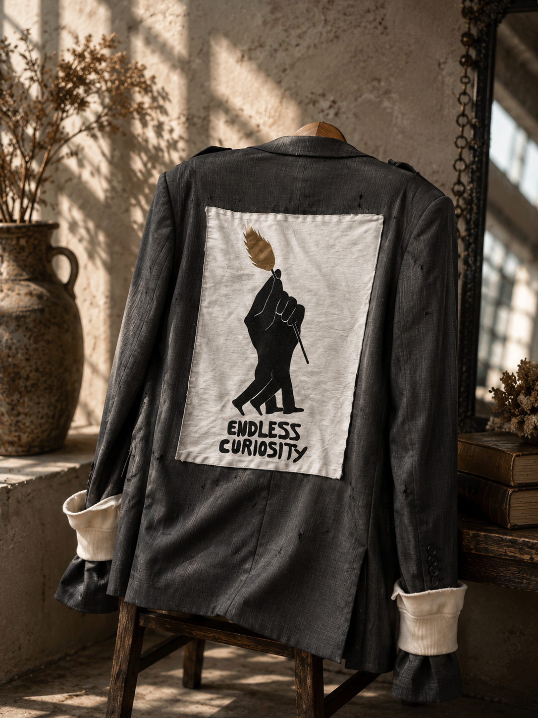 Marynarka z Recyklingu Endless Curiosity | Artystyczna Marynarka Oversize | Pretty Decay Studio | XS–M