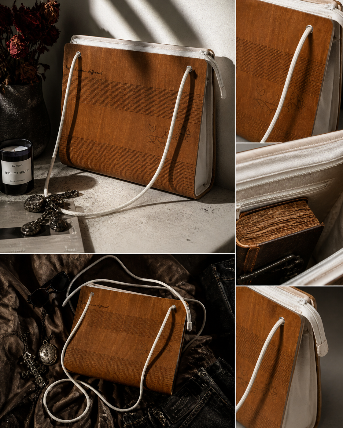 Drewniana Torebka Handmade | Minimalistyczna Torebka z Drewnianym Frontem | One of One | Pretty Decay Studio
