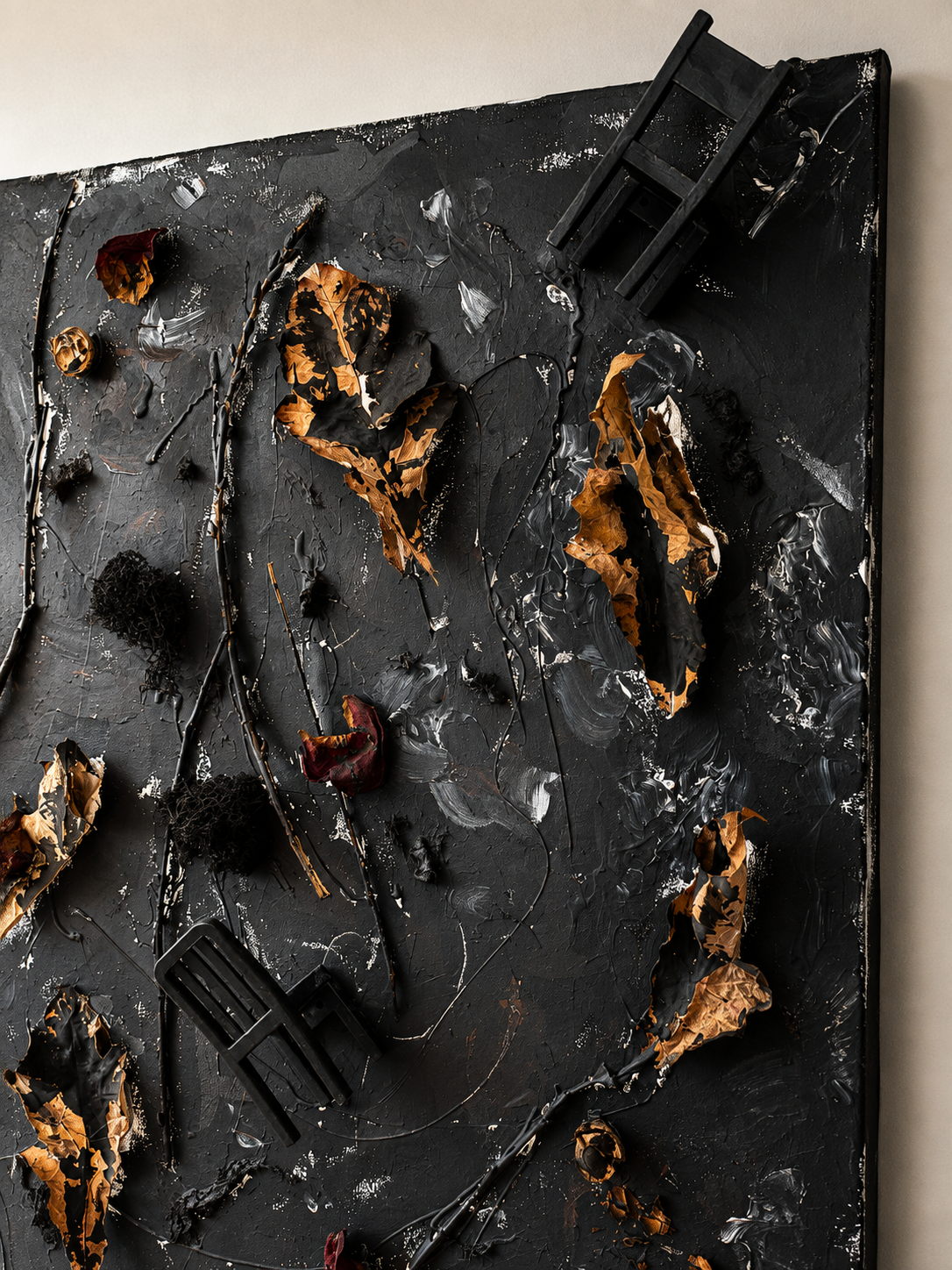 Ashes of Silence – autorski obraz strukturalny 60 × 90 cm