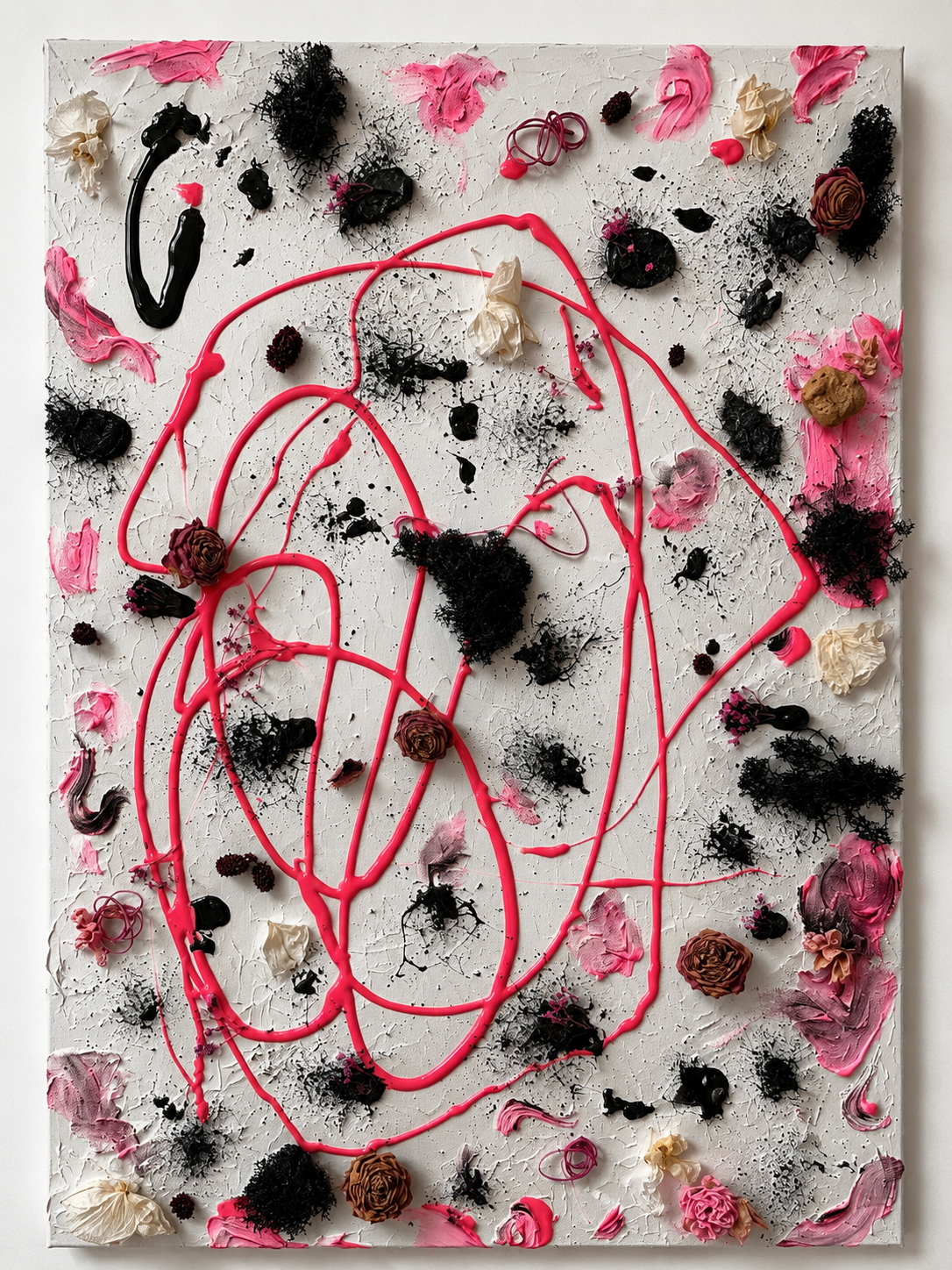Electric Bloom | Oryginalny obraz mixed media 60×90 cm