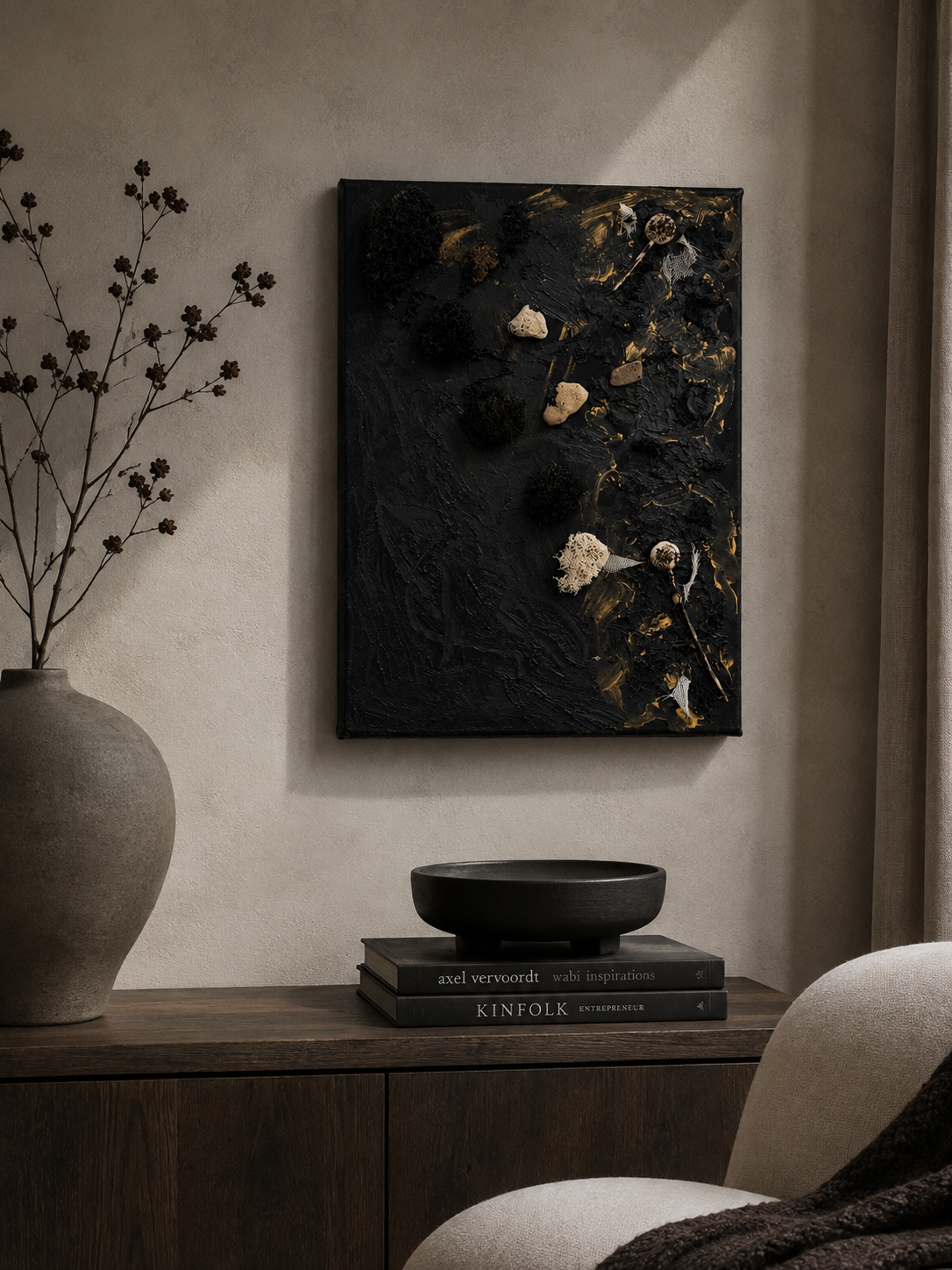 Noir Forest | Oryginalny obraz mixed media 30×40 cm