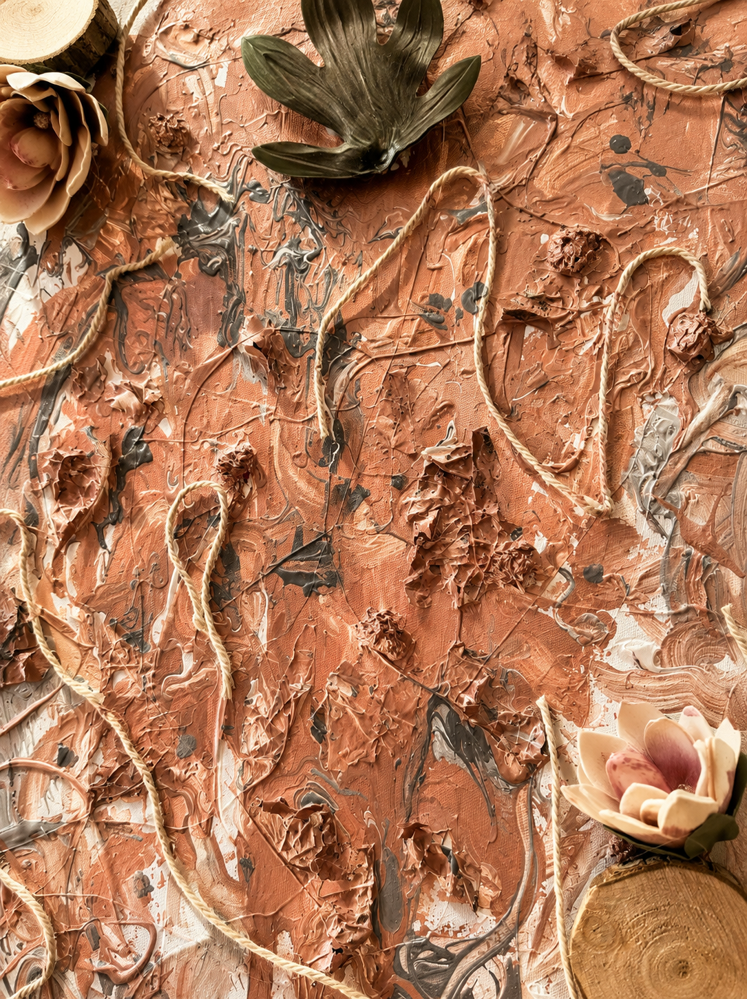 Organic Flow – autorski obraz strukturalny 60 × 90 cm