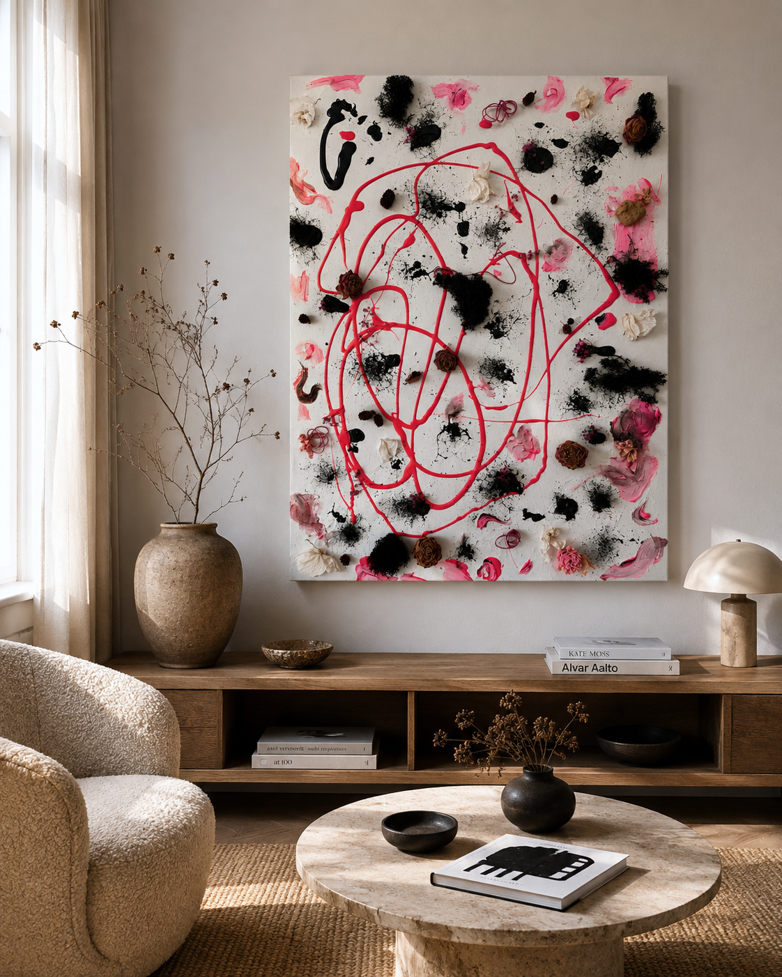 Electric Bloom | Oryginalny obraz mixed media 60×90 cm