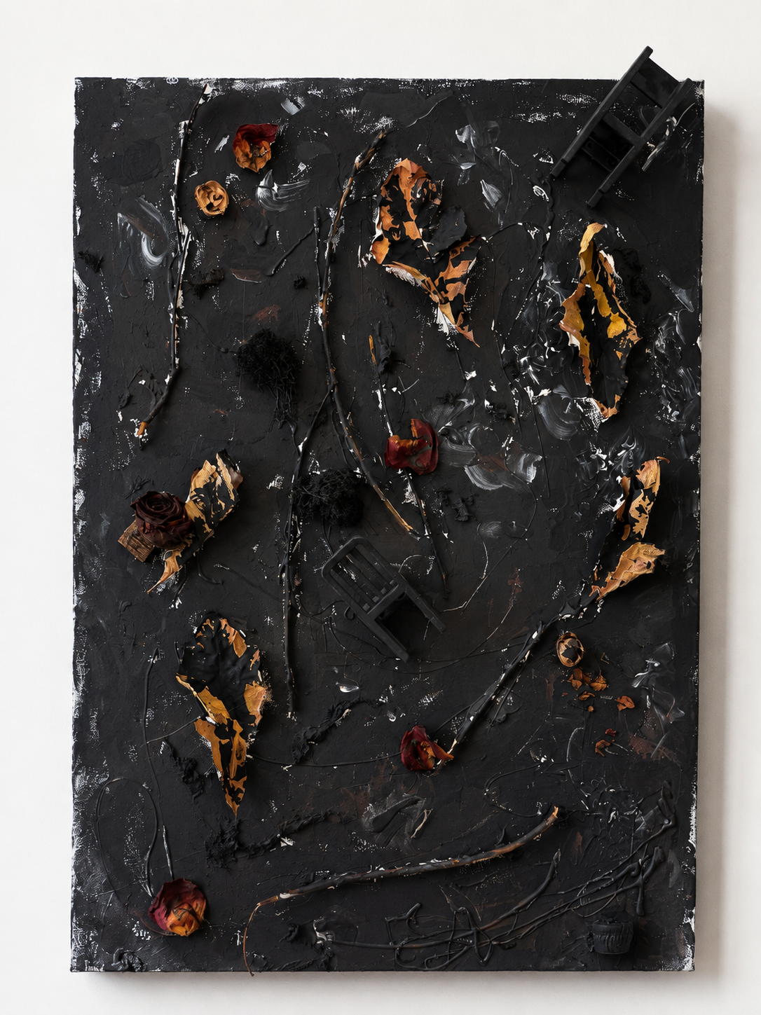 Ashes of Silence – autorski obraz strukturalny 60 × 90 cm