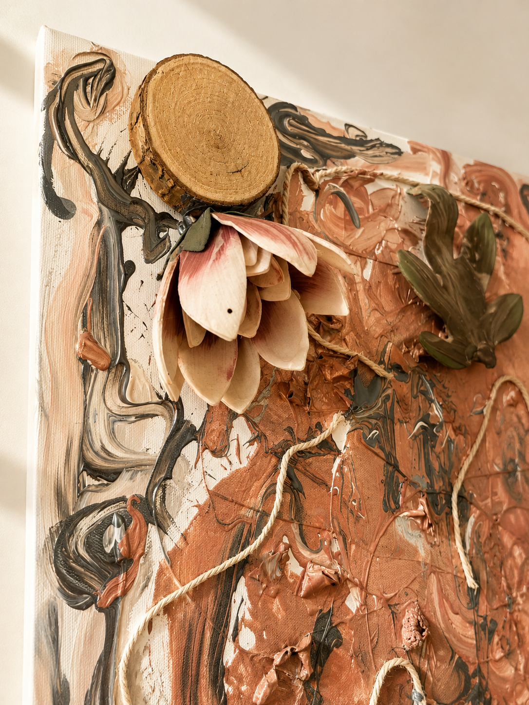 Organic Flow – autorski obraz strukturalny 60 × 90 cm