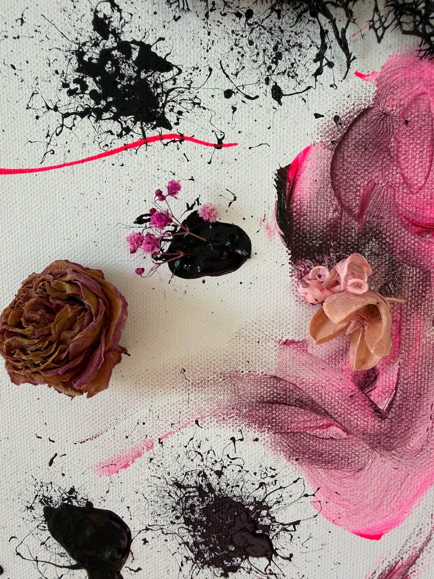 Electric Bloom | Oryginalny obraz mixed media 60×90 cm