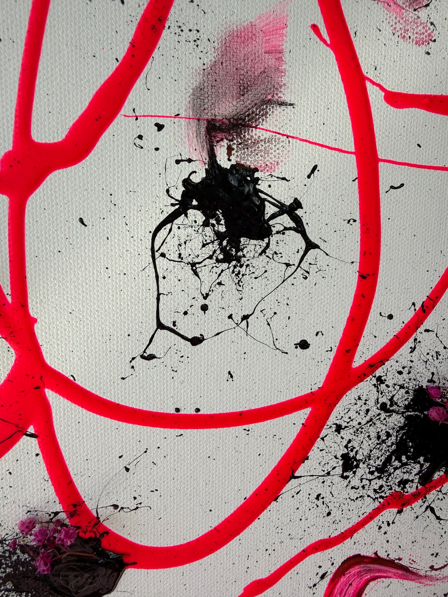Electric Bloom | Oryginalny obraz mixed media 60×90 cm