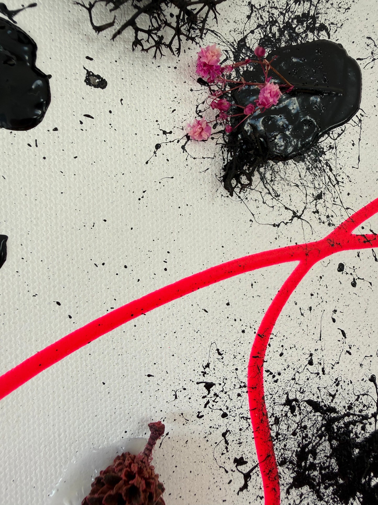 Electric Bloom | Oryginalny obraz mixed media 60×90 cm