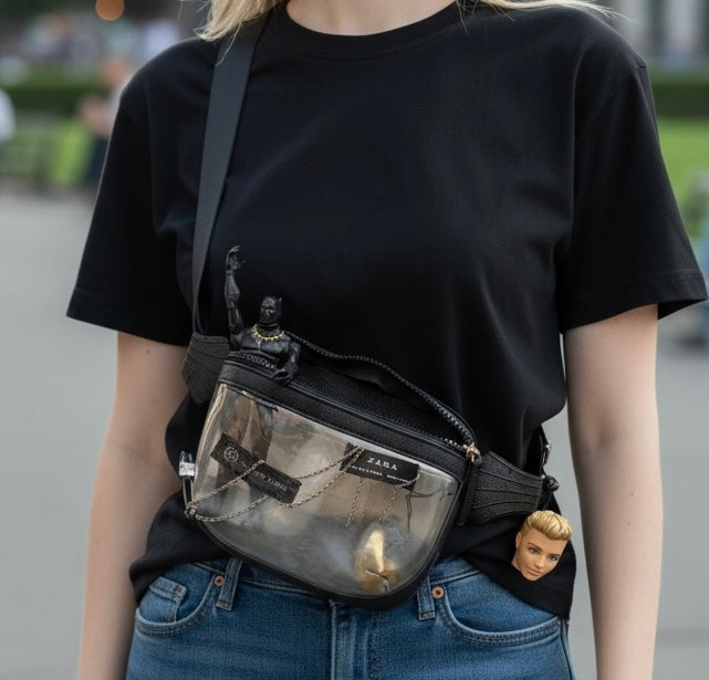 Transparent Crossbody Bag “KEN & WAKANDA” One of One | Pretty Decay Studio