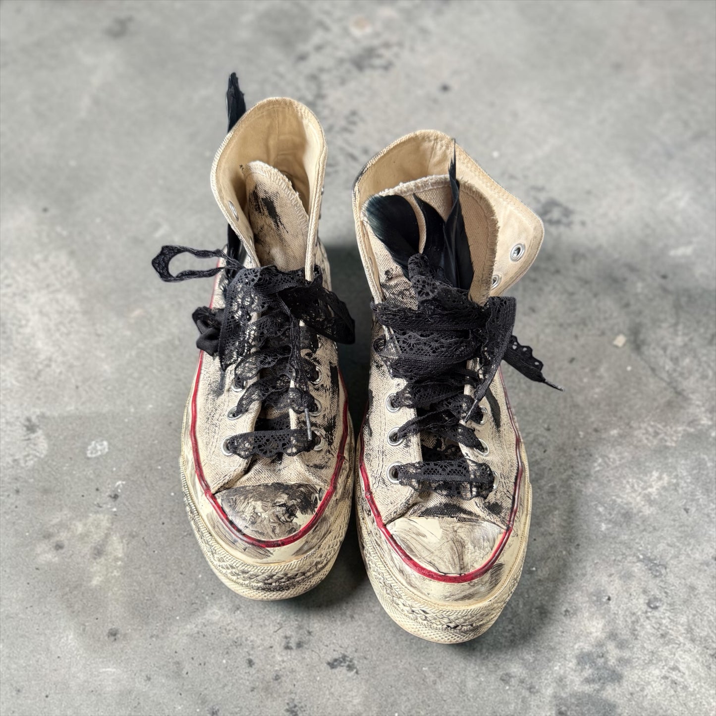 Converse Chuck Taylor Platform Custom “Ghost” – Handmade One of One