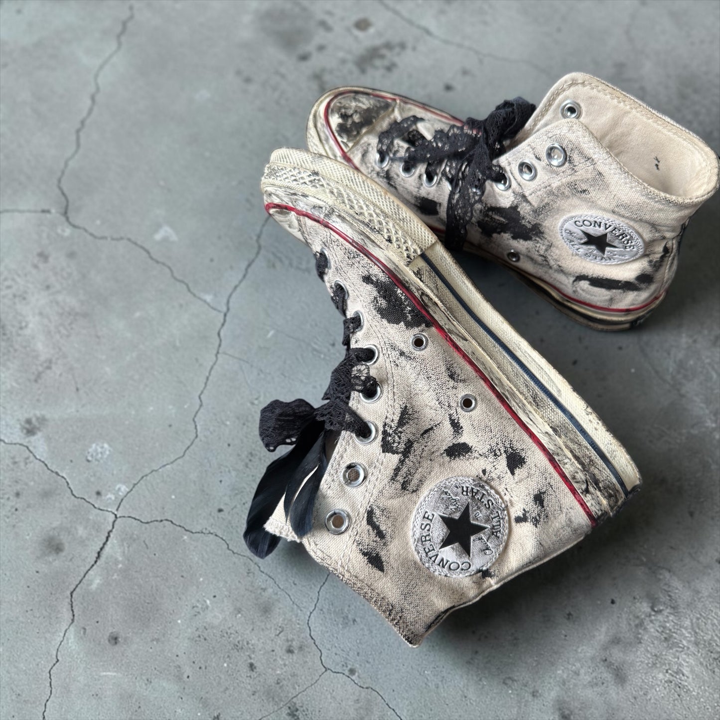 Converse Chuck Taylor Platform Custom “Ghost” – Handmade One of One