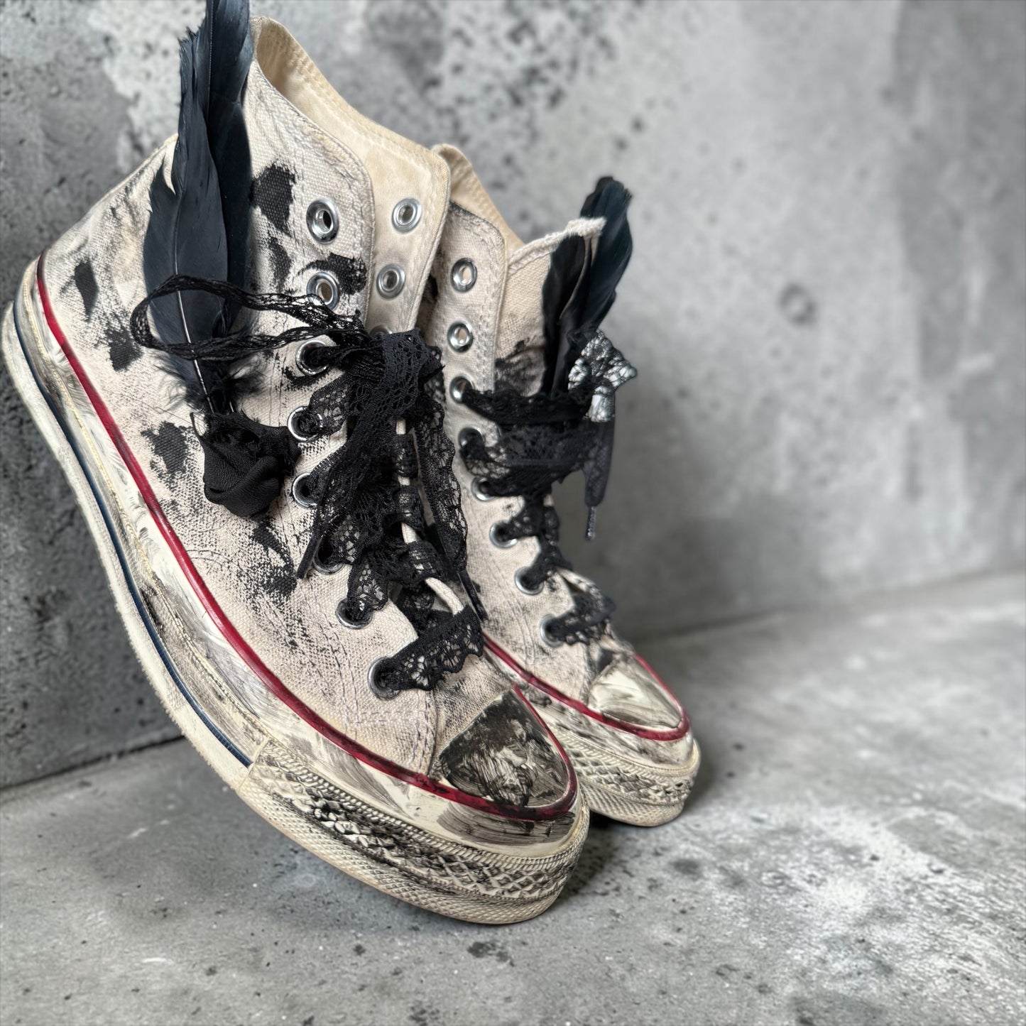 Converse Chuck Taylor Platform Custom “Ghost” – Handmade One of One