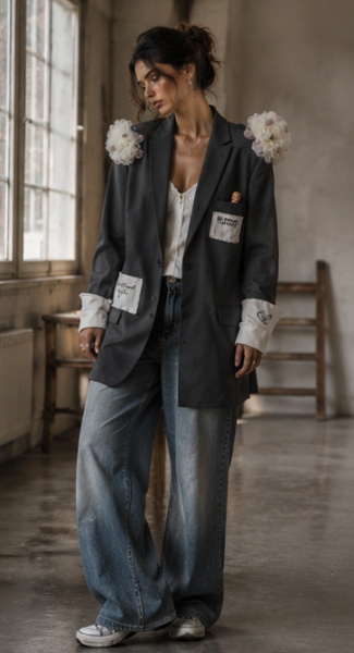 Marynarka z Recyklingu Endless Curiosity | Artystyczna Marynarka Oversize | Pretty Decay Studio | XS–M