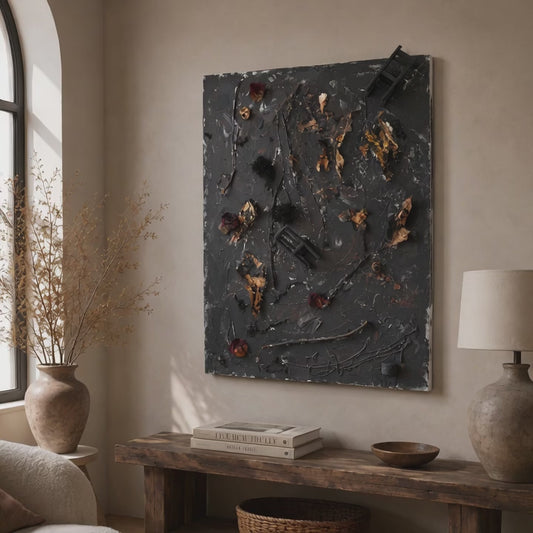 Ashes of Silence – autorski obraz strukturalny 60 × 90 cm